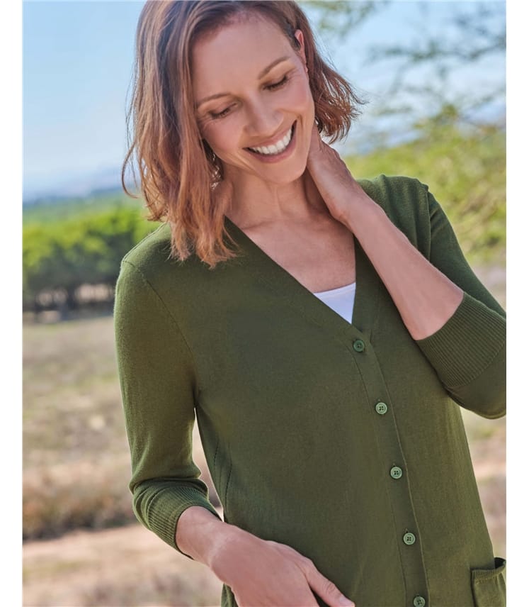 Long V Neck Cardigan