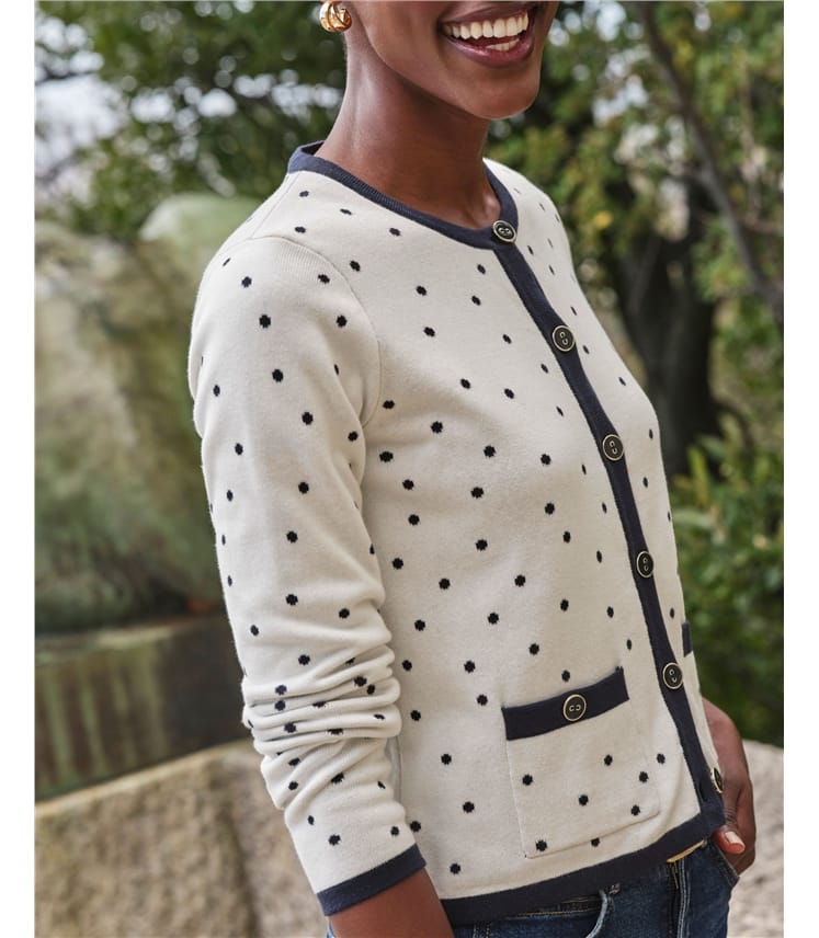 Cotton Spot Cardigan