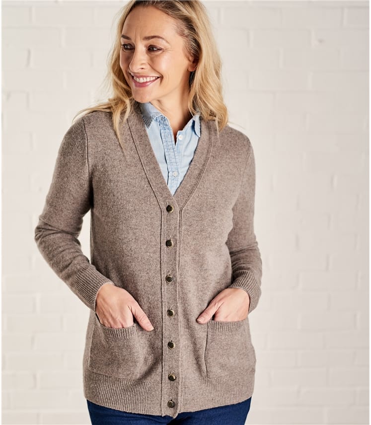 Pepper | Womens Lambswool V Neck Cardigan | WoolOvers AU