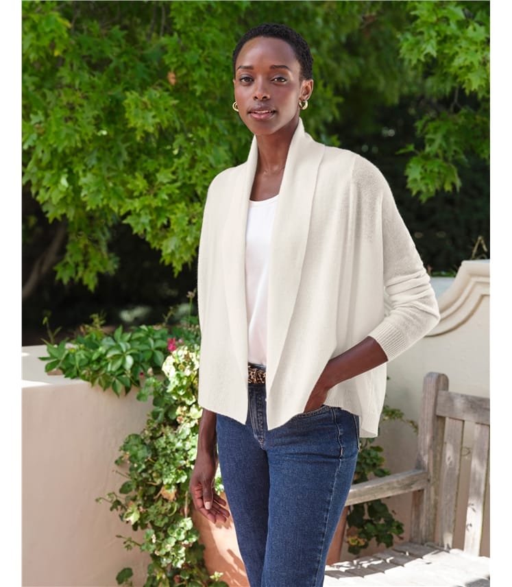 Cashmere Short Edge To Edge Cardigan