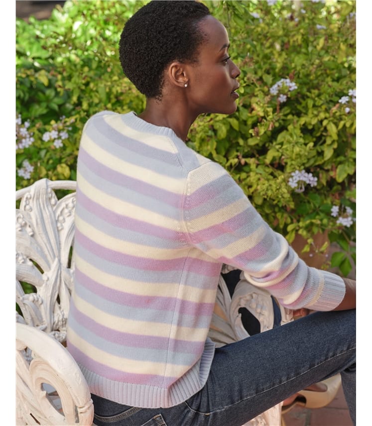 Wool Cashmere Striped Cardigan