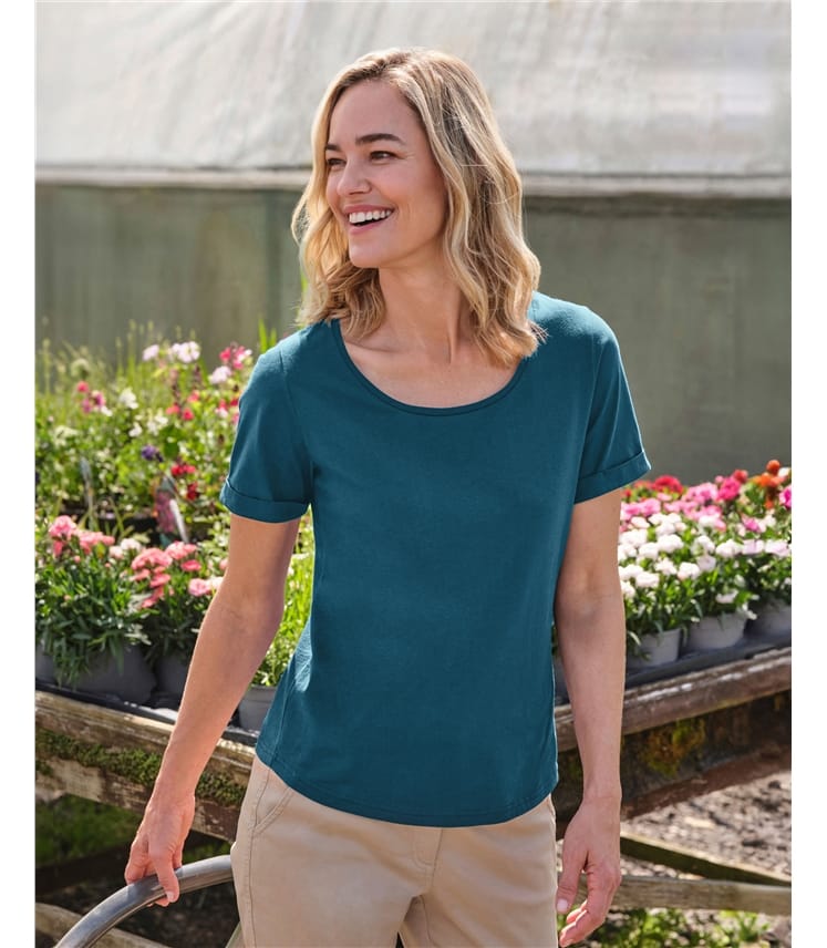 Organic Cotton Scoop Neck Top