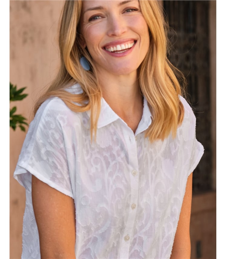 Jacquard-Hemd mit Blumenmuster