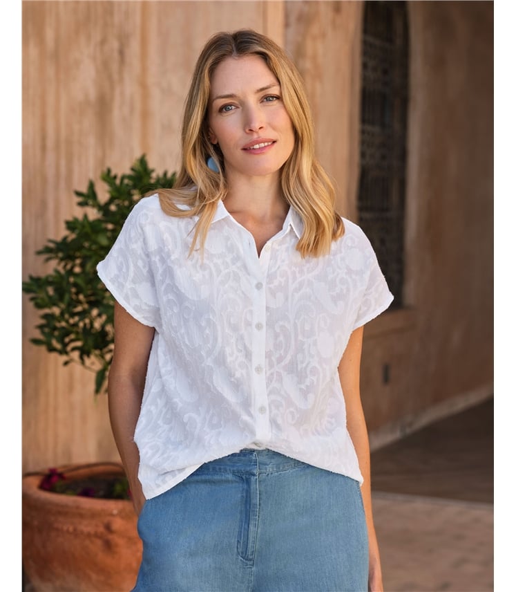 Jacquard-Hemd mit Blumenmuster