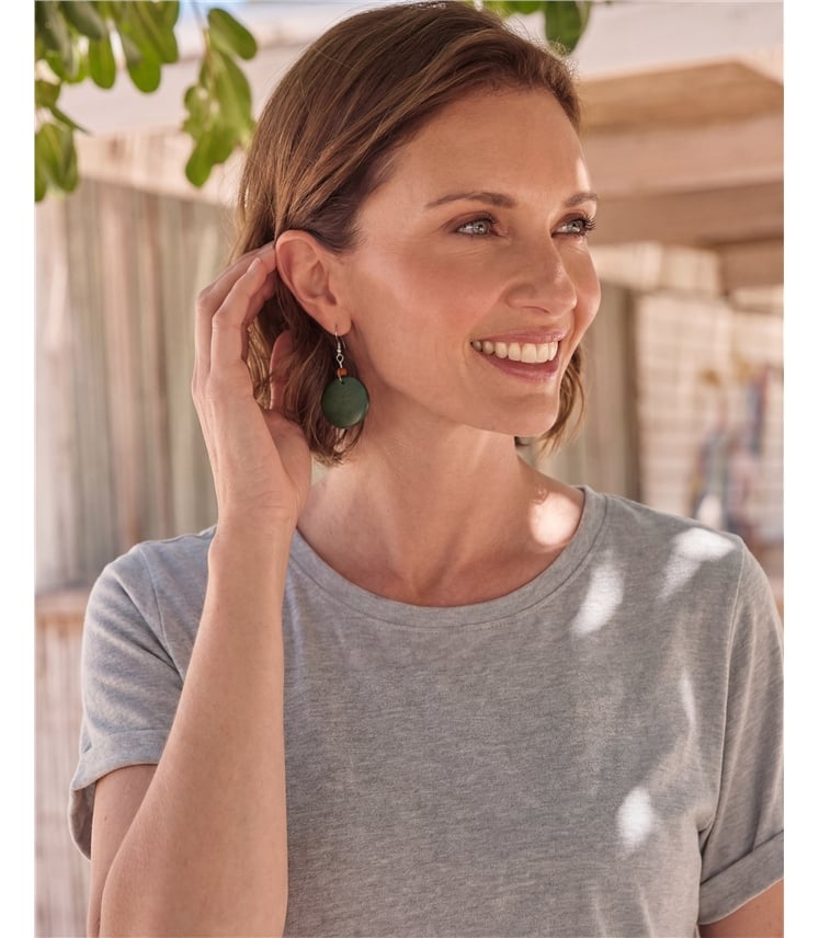 Haut à encolure dégagée en coton biologique - Femme