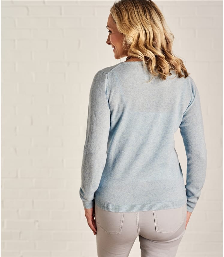 Iced Blue Marl 20% Cashmere & 80% Merino | Womens Cashmere Merino ...