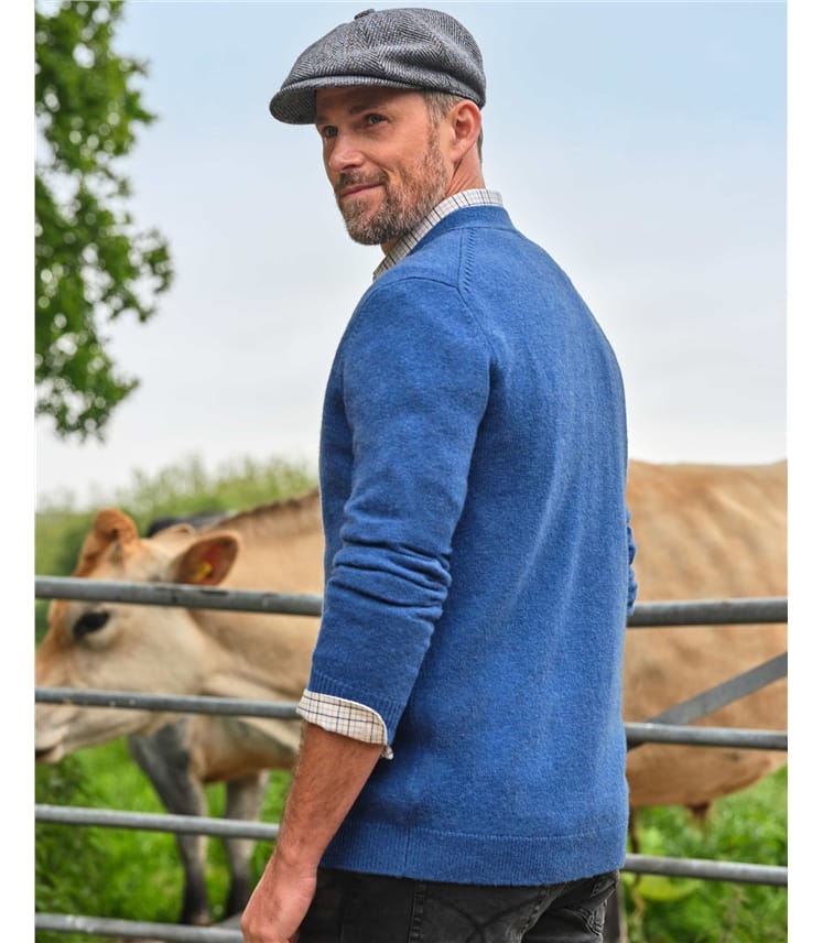 Mens Lambswool V Neck Cardigan