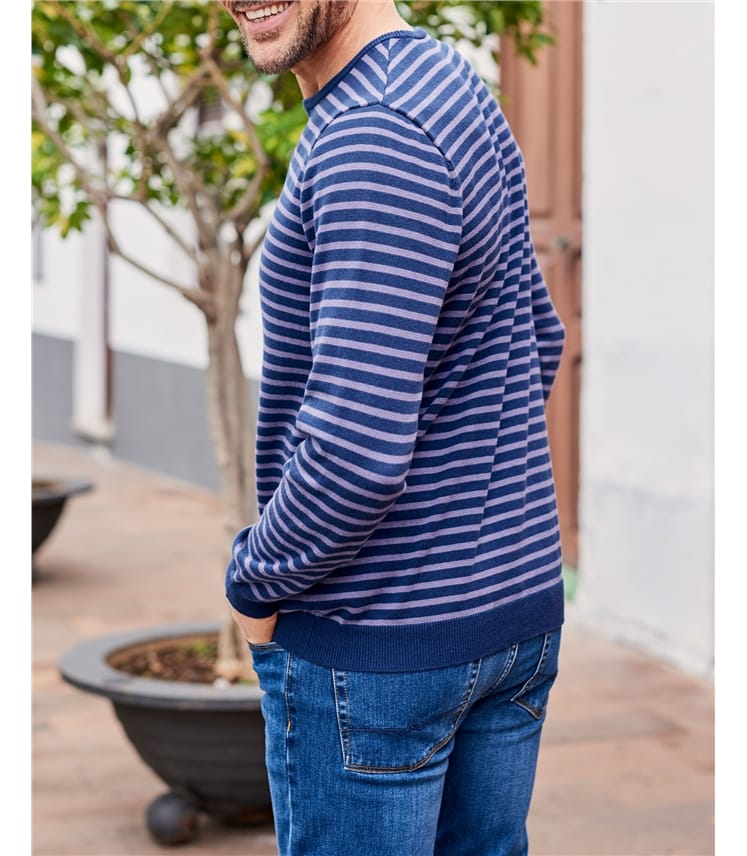 Pull à col rond - Homme - Coton peigné