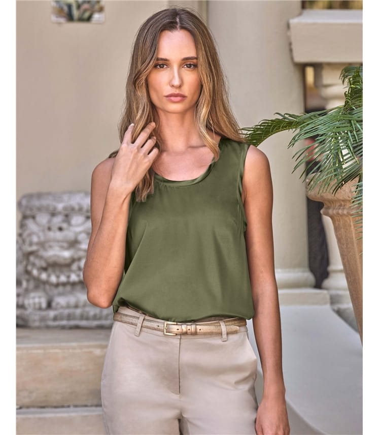 Silk Front Jersey Vest
