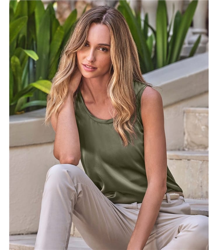 Silk Front Jersey Vest