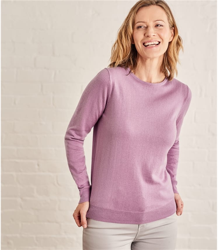 Dewberry | Womens Cashmere & Cotton Crew Neck Sweater | WoolOvers US