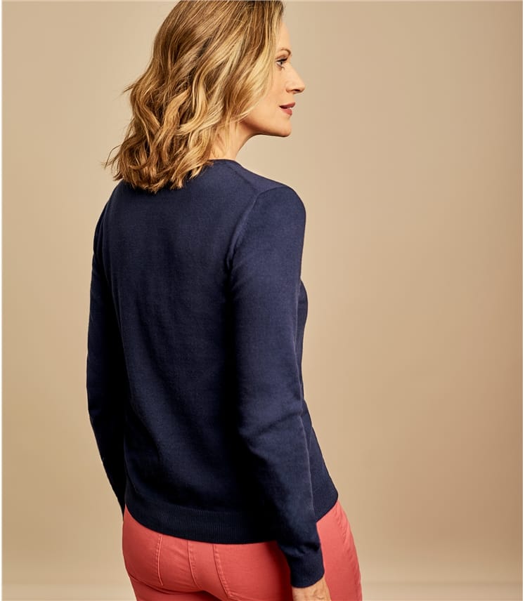 Cashmere and Cotton Crew Neck Sweater