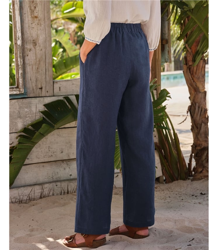 Leinenhose mit weitem Bein