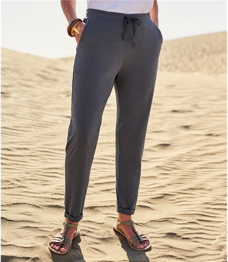 Grey | Womens Jersey Joggers | WoolOvers UK