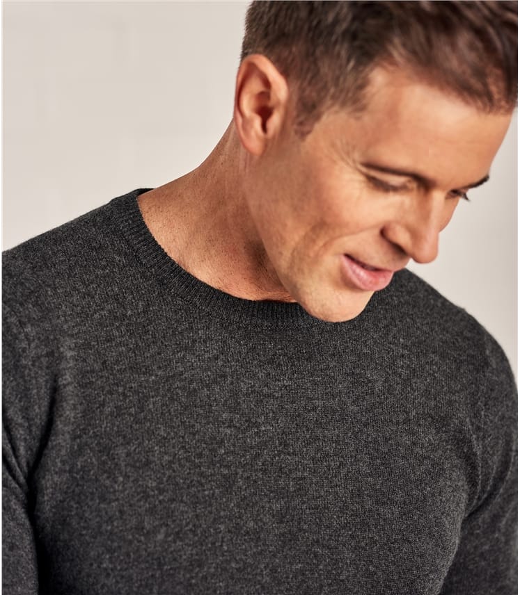 men's charcoal crew neck jumper