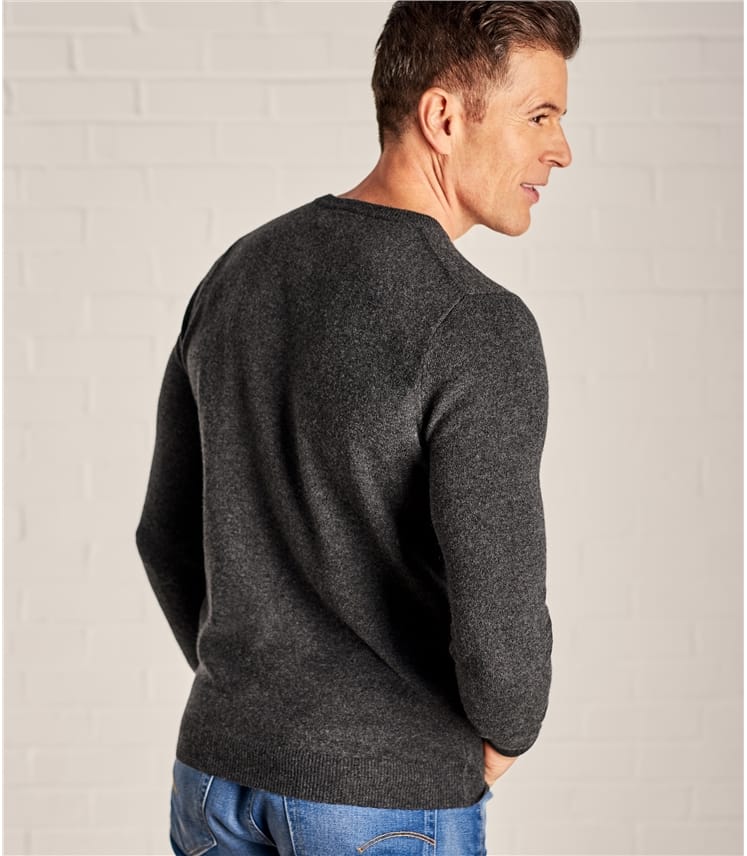 men's charcoal crew neck jumper