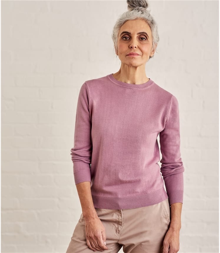 Dewberry Womens 100 Cotton Crew Neck Sweater WoolOvers US