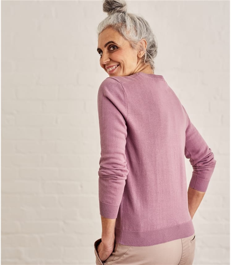 Dewberry | Womens 100% Cotton Crew Neck Sweater | WoolOvers US