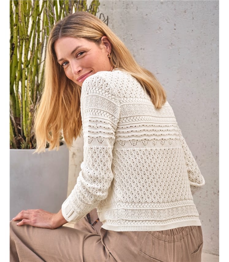 Clara Lace Cardigan_ Cream