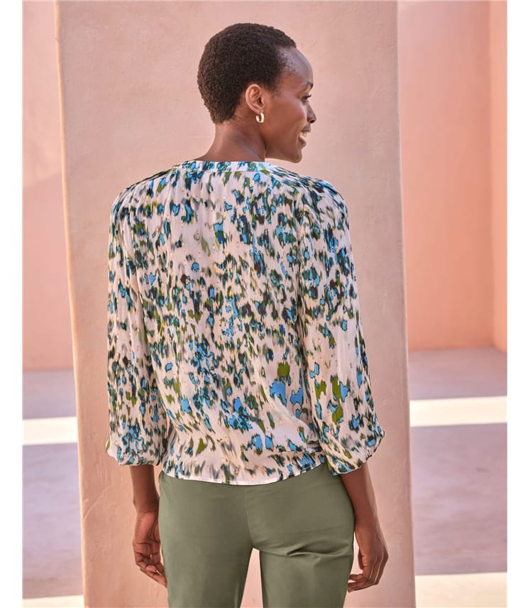 Print Blouse With Lurex