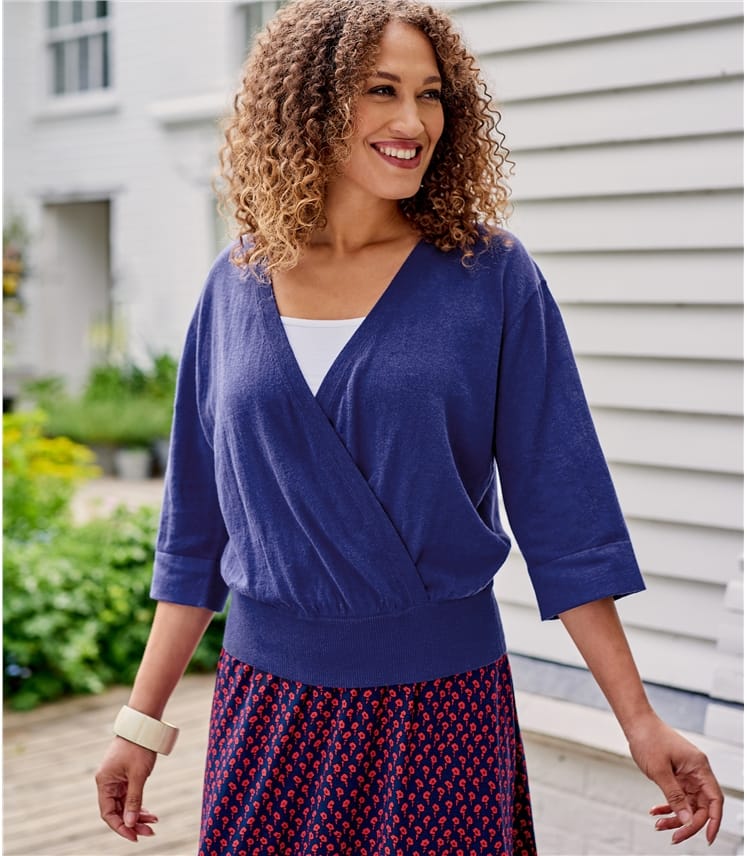 linen blend womens tops