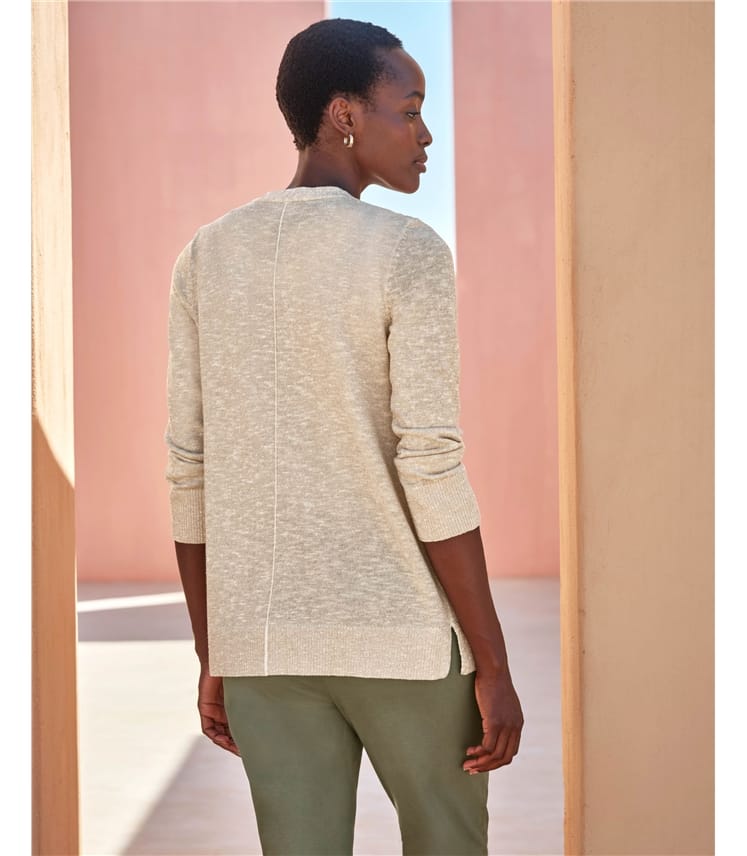 Open Cotton Linen Sparkle Cardigan