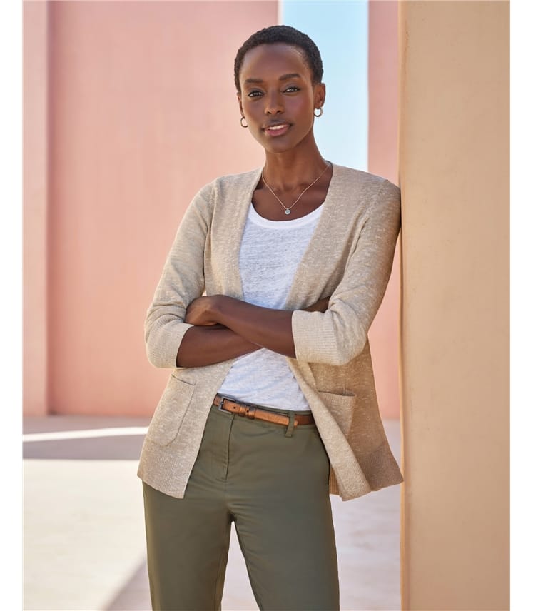 Open Cotton Linen Sparkle Cardigan