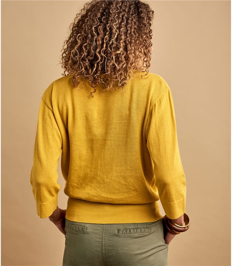 Butterscotch Womens Linen & Cotton Blend Kimono Sleeve Top WoolOvers AU