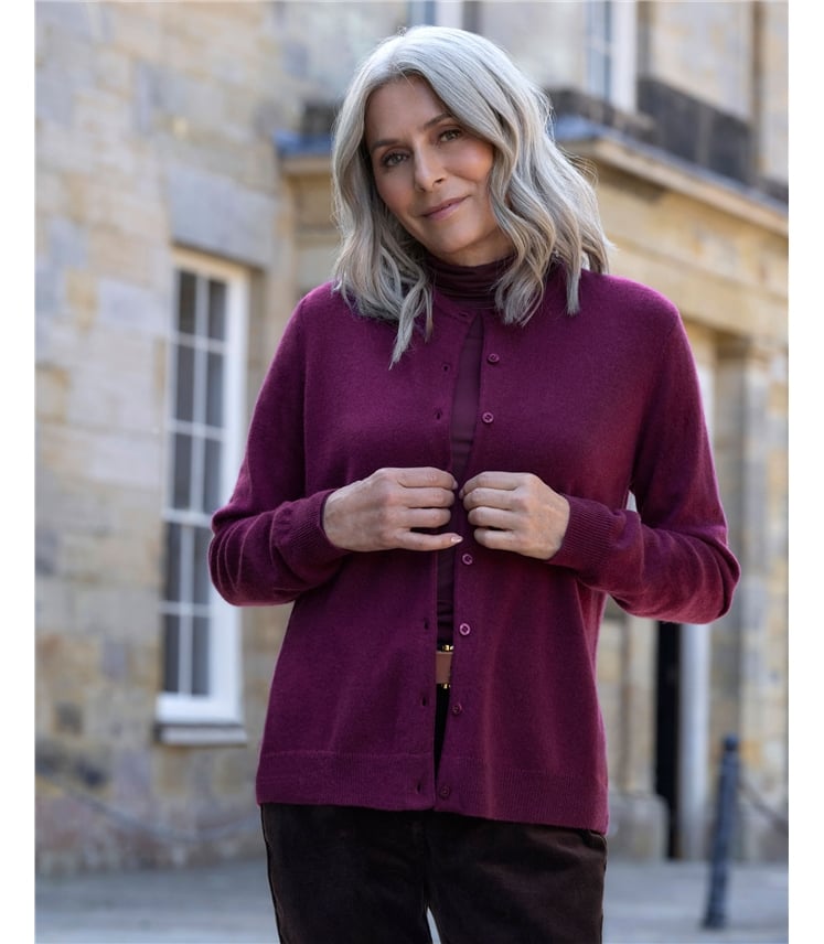 Cashmere Merino Crew Neck Cardigan