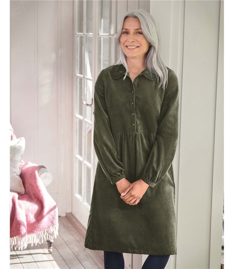 Petal Collar Cord Dress