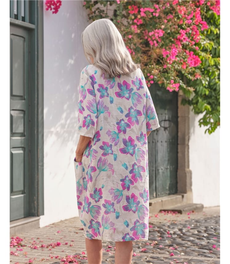 Robe-Tunique à poches - Femme - Pur Lin