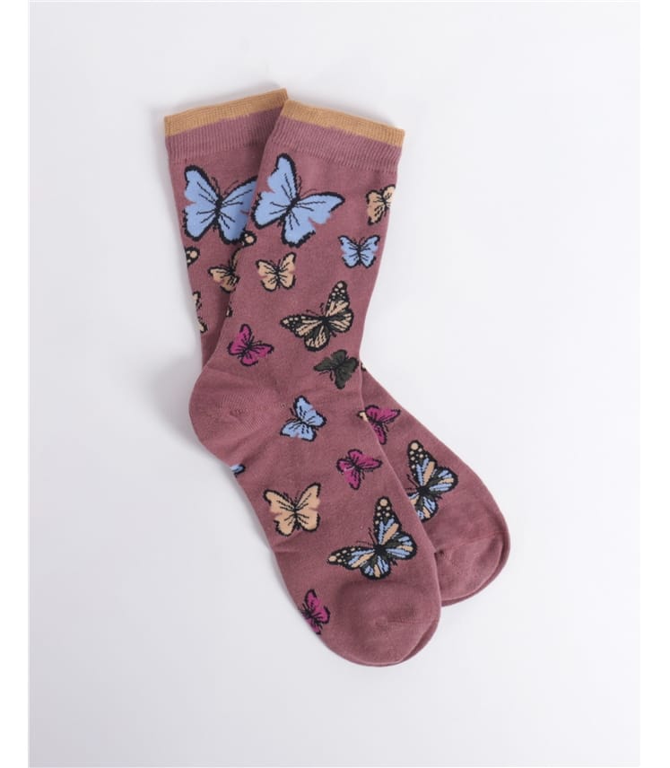 Organic Cotton Butterfly Socks