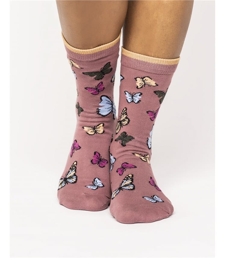 Organic Cotton Butterfly Socks