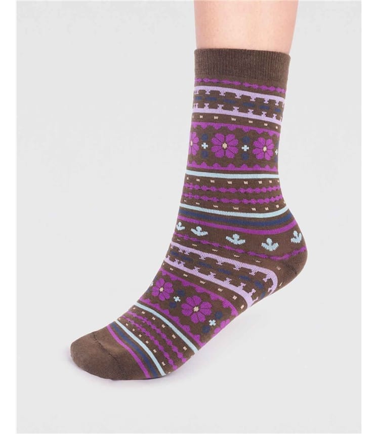 Waverly Organic Cotton Pattern Socks