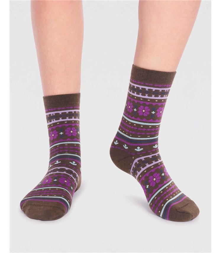 Waverly Organic Cotton Pattern Socks