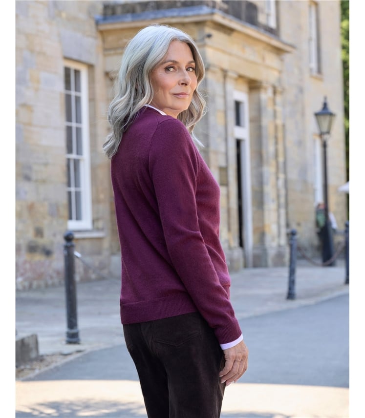 Cashmere & Merino V Neck Knitted Jumper