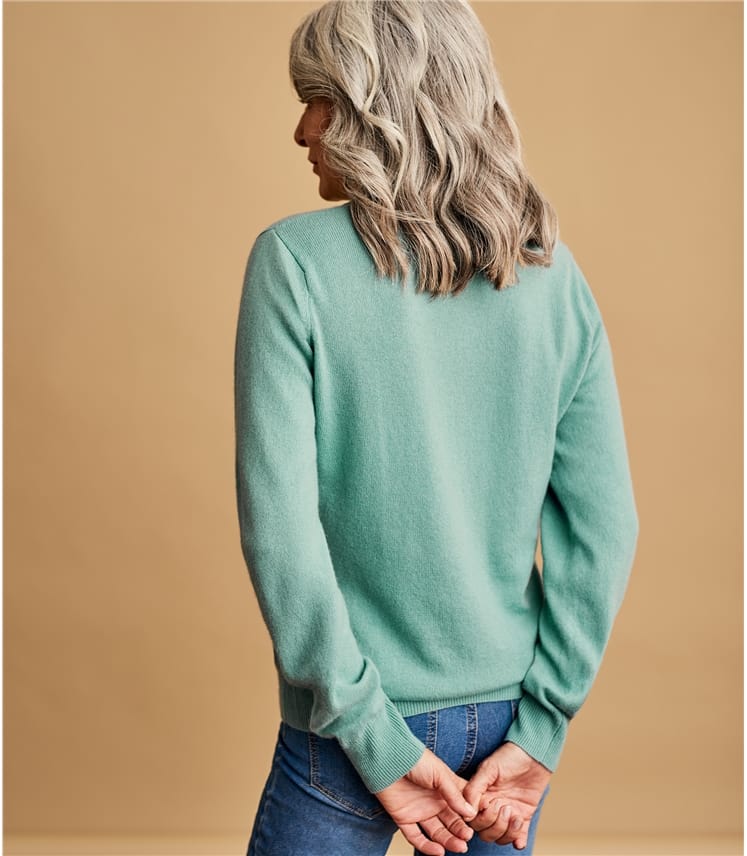 Celadon Ladies Cashmere & Merino Knitted Polo Shirt WoolOvers UK