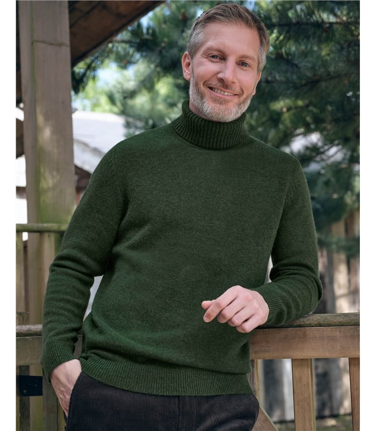 Rollkragenpullover aus Lammwolle für Herren