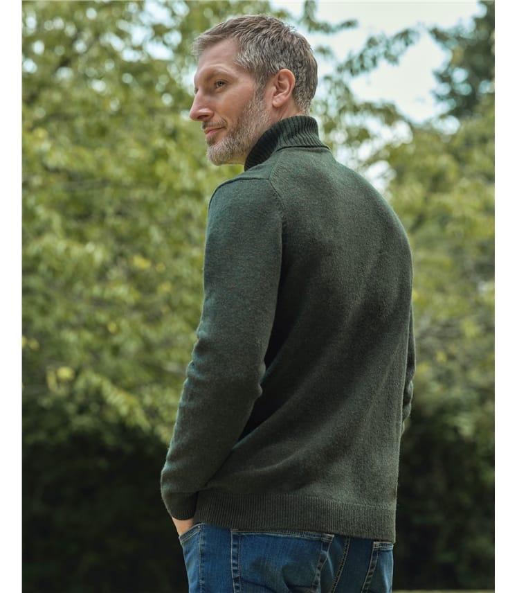 Mens Lambswool Polo Neck Jumper