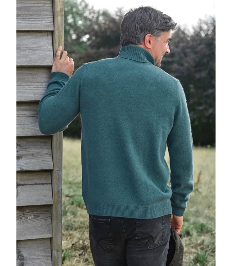 Mens Lambswool Polo Neck Jumper