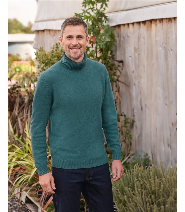Rollkragenpullover aus Lammwolle für Herren