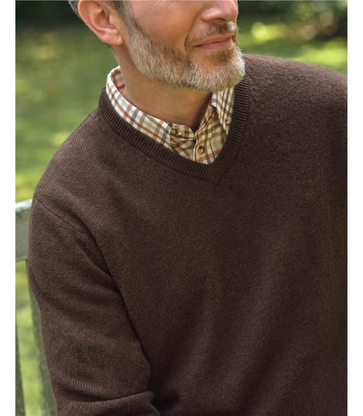Pull à col V - Homme - Laine d'agneau