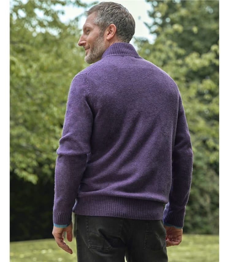 Strickjacke mit Reißverschluss aus Lammwolle für Herren