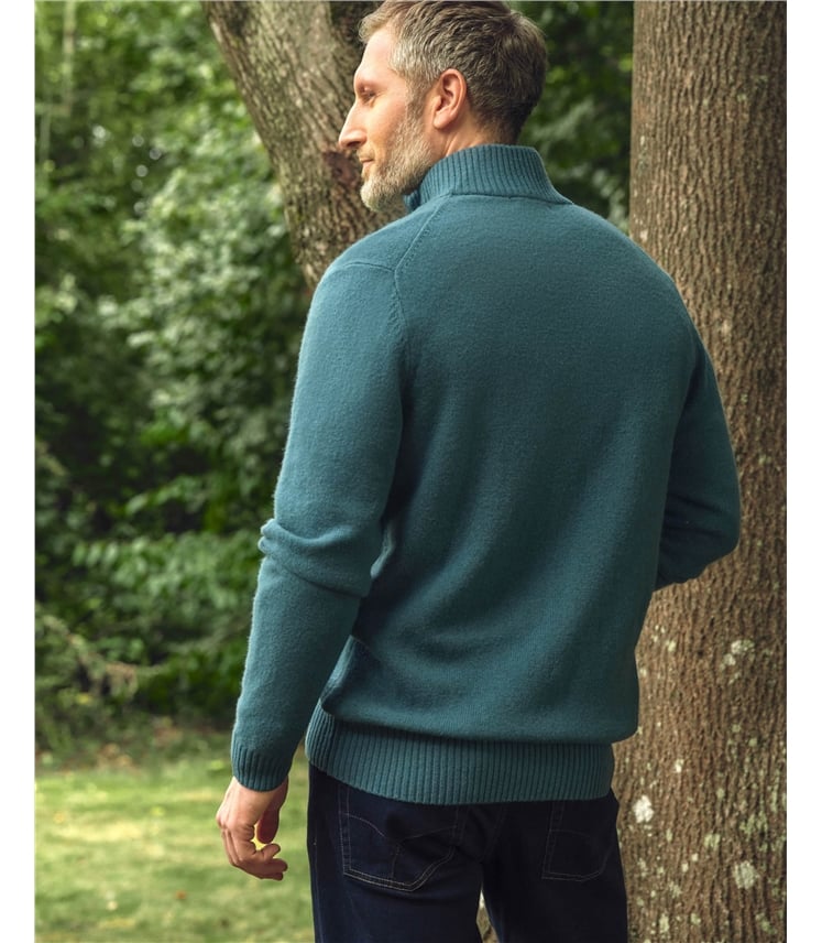 Mens Lambswool Lincoln Zipper Cardigan