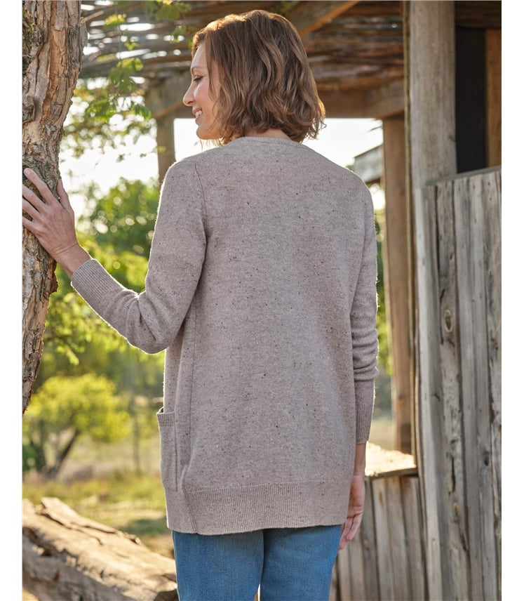 Lambswool Ladies Crew Neck Cardigan