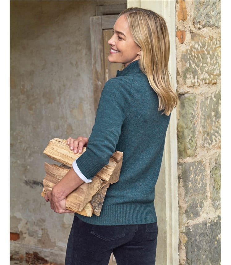 Lambswool Zip Thru Cardigan