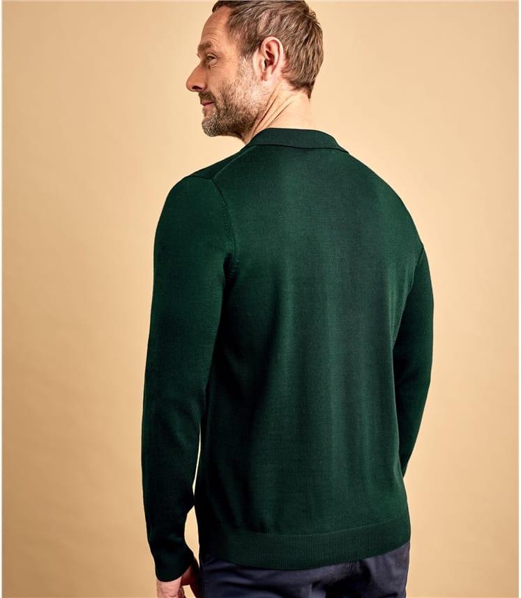 Download Racing Green | Mens Luxurious Merino Long Sleeve Polo ...