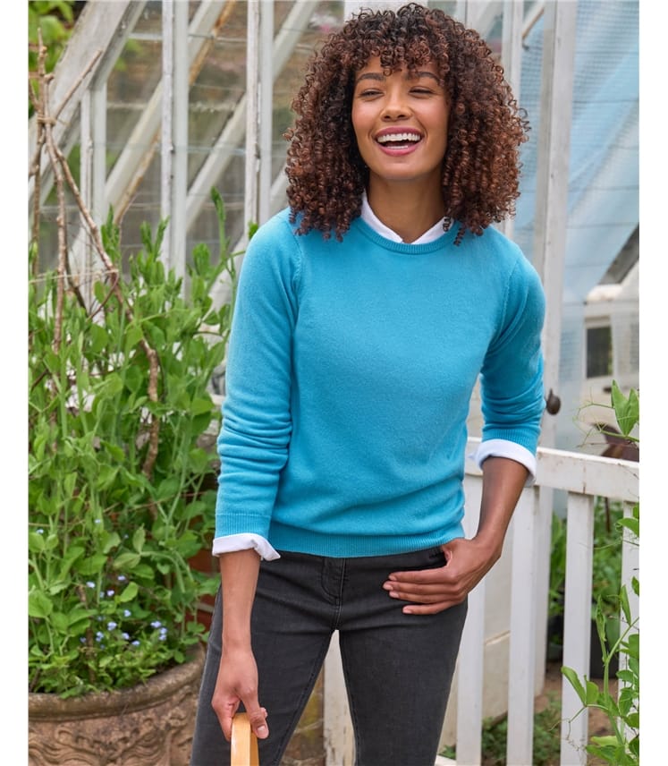 Pull à col rond - Femme - Cachemire & Mérinos