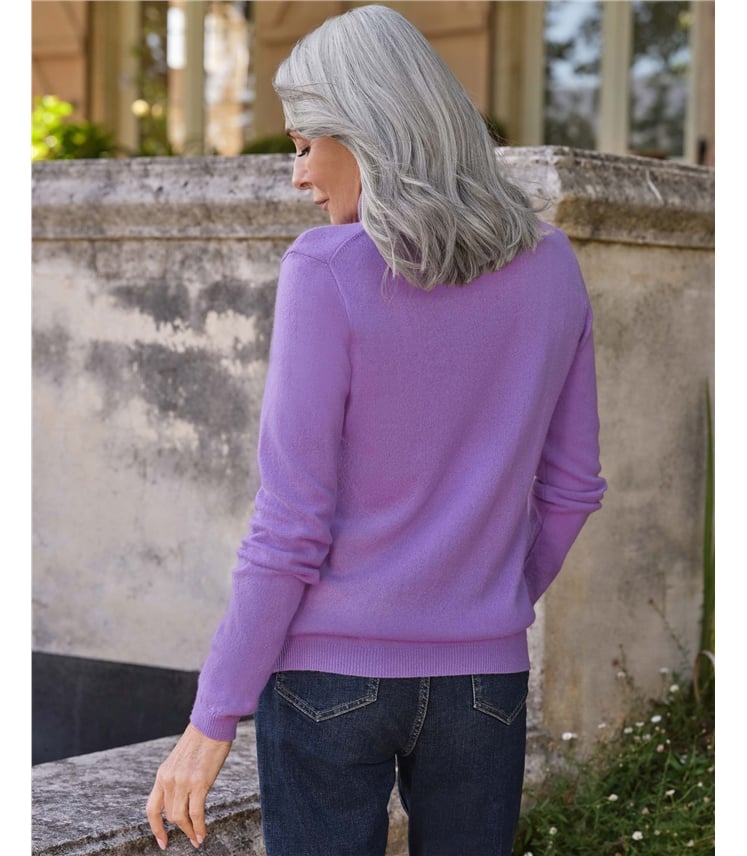 Cashmere and Merino Fitted Polo Neck Knitted Jumper