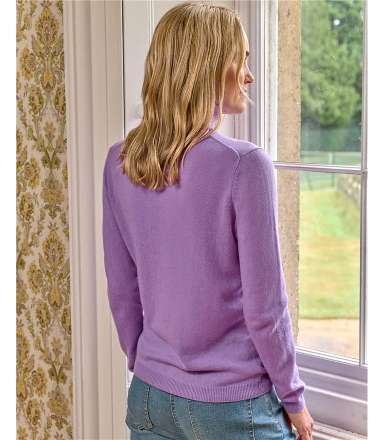 Pull à col roulé ajusté - Femme - Cachemire & mérinos